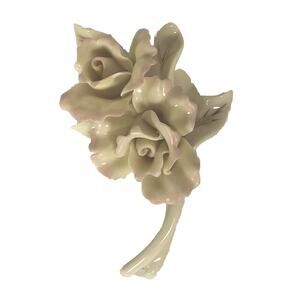 Lenox Rose Pin Broche 3-1/2" Fine Porcelain NEW In Original Box Floral